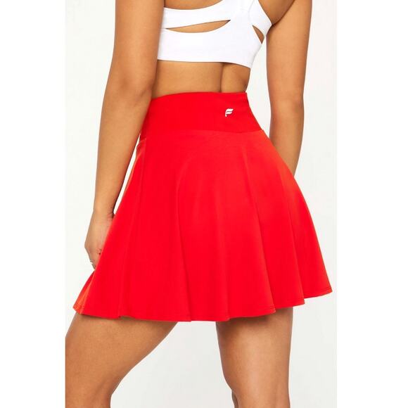 Fabletics Women's Heated Red Crossover Flounce Classic Mini Skirt Size S - Picture 2 of 11